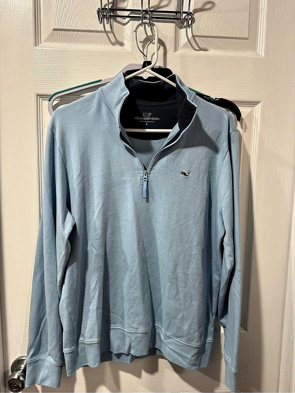 vineyard vines Saltwater Quarter-Zip Pullover Men' Small Cotton Blue Small